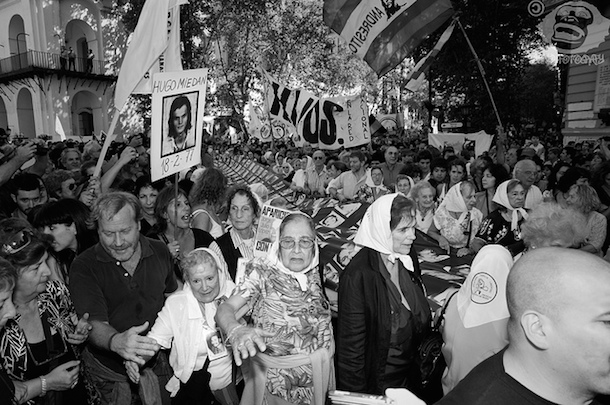 The grandmothers of Plaza de Mayo leading the march