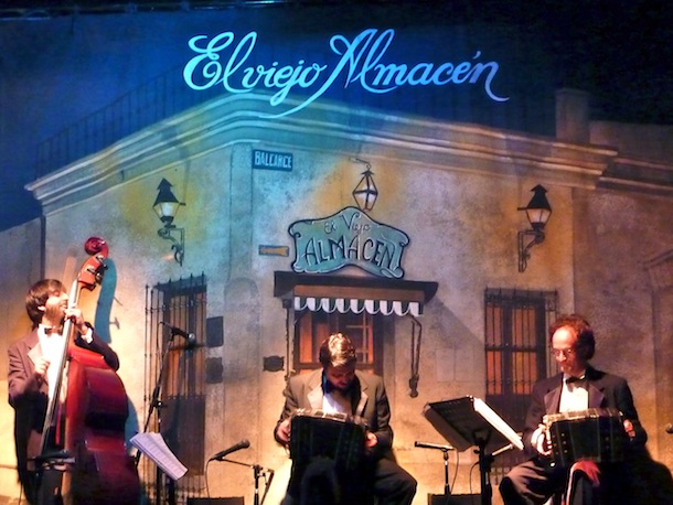 The tango band on stage at El Viejo Almacen