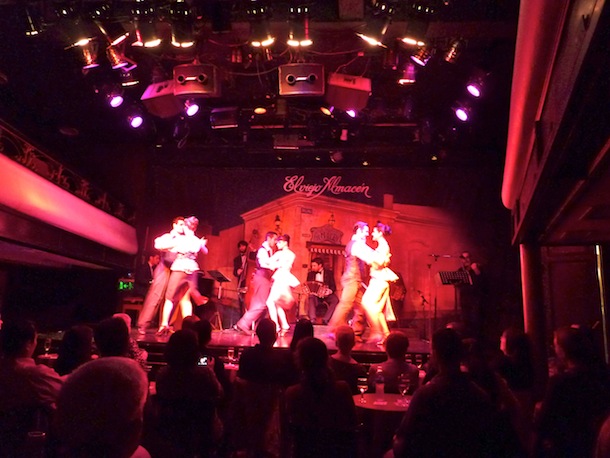 The view from the audience of the tango show
