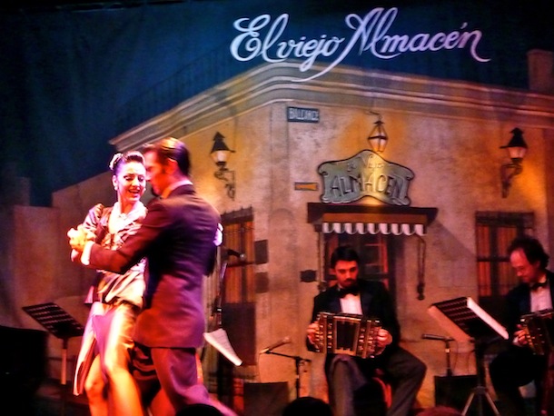 Two dancers on stage at El Viejo Almacen