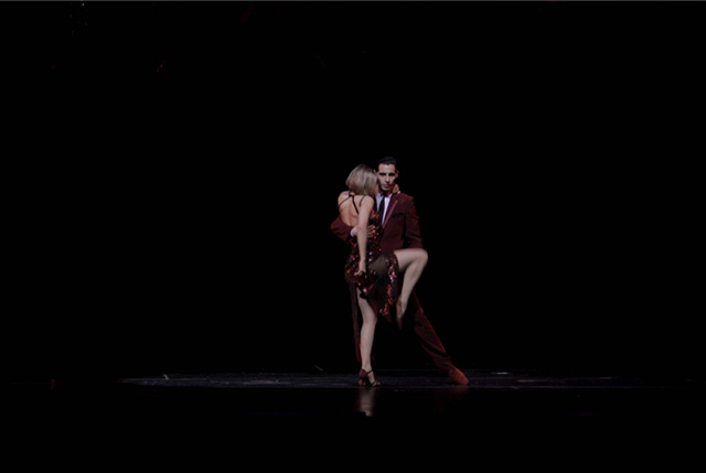 A couple on stage during the tango show