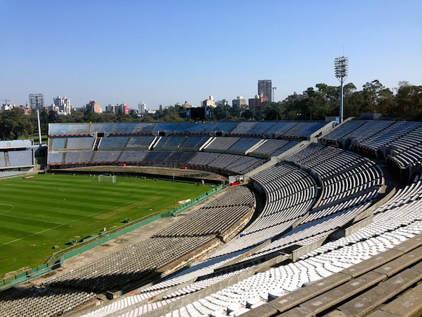 Looking down from the stands of Estadio Centenario